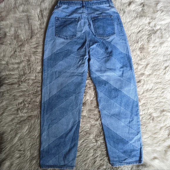 EUC Sandro Paris Diego Cropped Color Block High Rise Straight Jeans